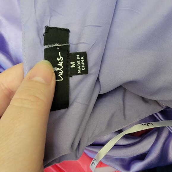 Lulus Perfectly Sleek Lavender Satin Halter Slip Midi Dress, #2302171, Sz M, $40 - Picture 12 of 14